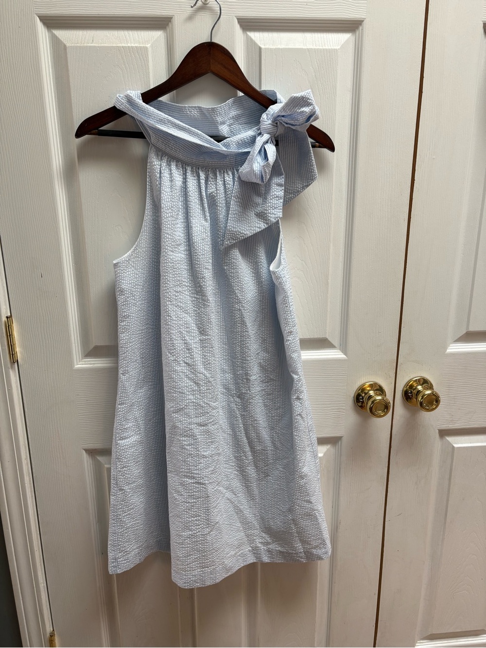 Laroque Light Blue Bow-Shoulder Sundress